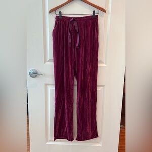 Divine Heritage Revolve Mauve Textured Velvet Drawstring Pants NWT